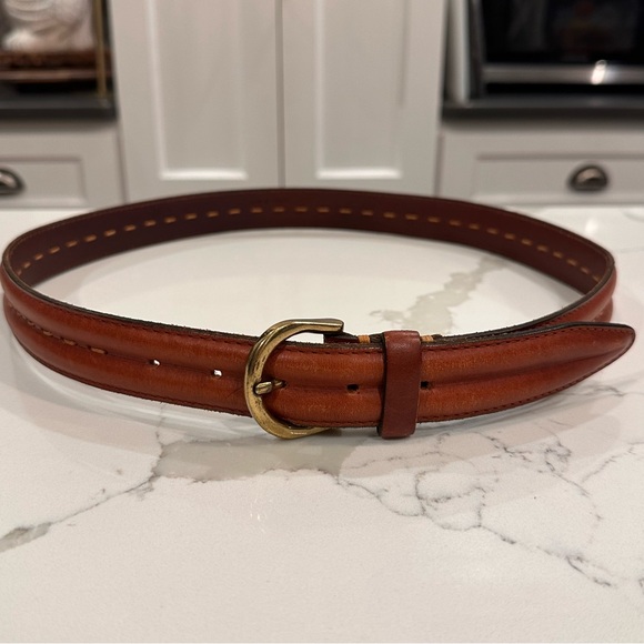 Unbranded Mens Cognac Brown Genuine Leather Handmade Belt Size 36 Made In Turkey - Picture 2 of 10